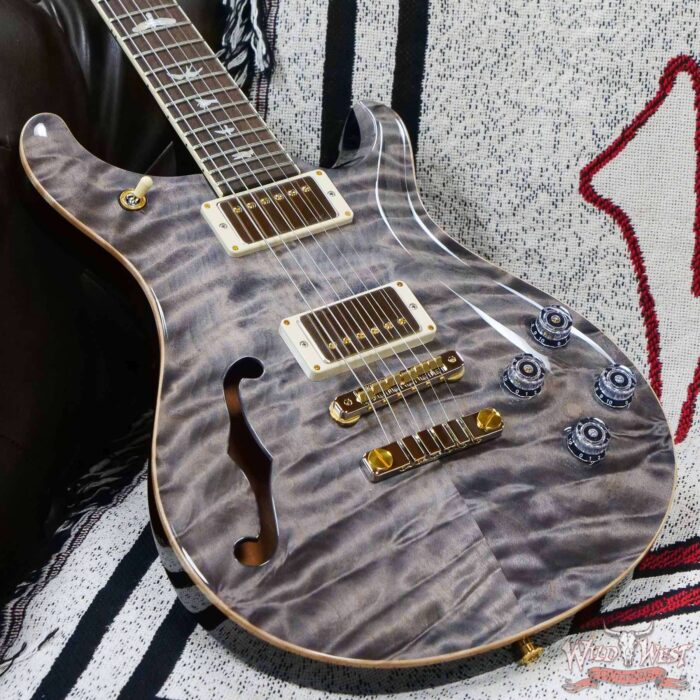 Paul Reed Smith PRS Wood Library 10 Top Quilt Top McCarty 594 Semi-Hollow Brazilian Rosewood Fingerboard Faded Grey Black - Image 7