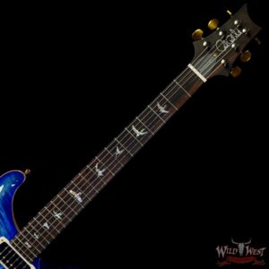 Paul Reed Smith PRS Wood Library 10 Top Modern Eagle V Stained Flame Maple Neck Brazilian Rosewood Board Faded Blue Burst - Image 4