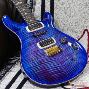 Paul Reed Smith PRS Wood Library 10 Top Modern Eagle V Stained Flame Maple Neck Brazilian Rosewood Board Violet Blue Burst - Image 8