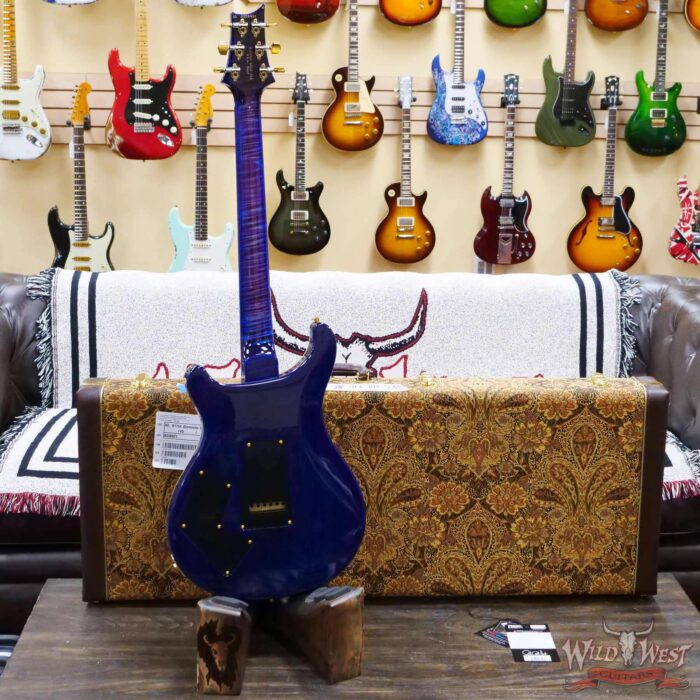 Paul Reed Smith PRS Wood Library 10 Top Modern Eagle V Stained Flame Maple Neck Brazilian Rosewood Board Violet Blue Burst - Image 9