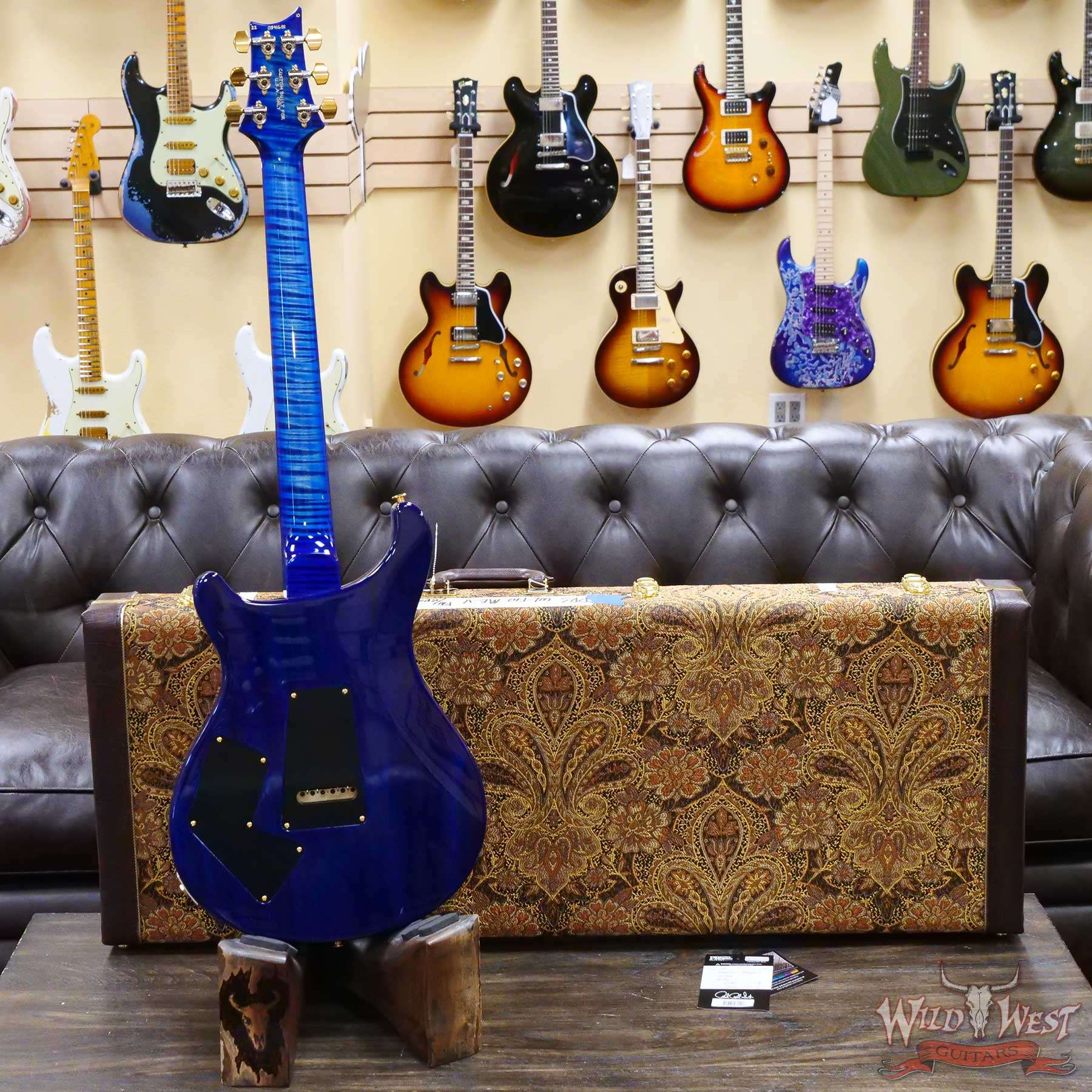 prs-wl-f10-mev-341681-d4__wwg.jpg Paul Reed Smith PRS Wood Library 10 Top Modern Eagle V ME5 Flame Maple Neck Brazilian Rosewood Board Faded Blue Burst - Image 9