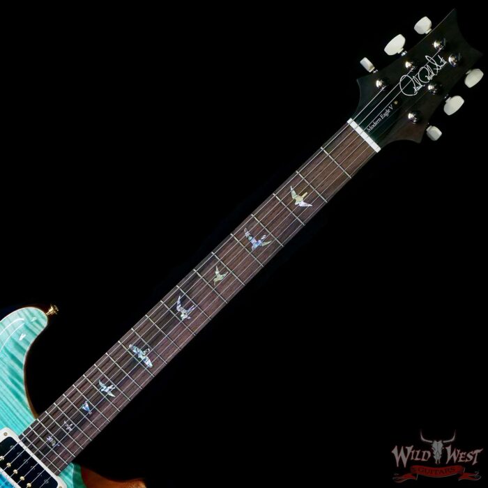 Paul Reed Smith PRS Wood Library 10 Top Modern Eagle V ME5 Flame Maple Neck Brazilian Rosewood Fingerboard Blue Fade 7.75 LBS (US Only / No International Shipping) - Image 4