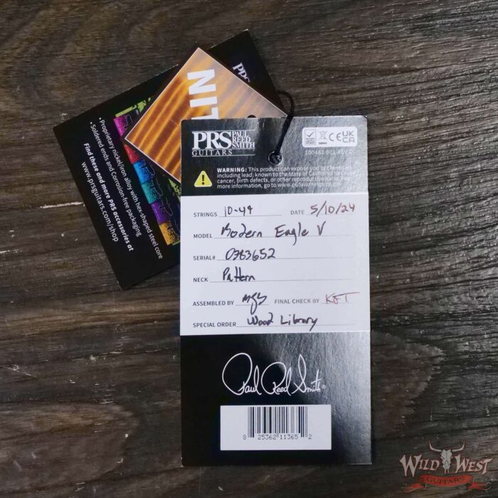 Paul Reed Smith PRS Wood Library 10 Top Modern Eagle V ME5 Flame Maple Neck Brazilian Rosewood Fingerboard Trampas Green 8.80 LBS (US Only / No International Shipping) - Image 12