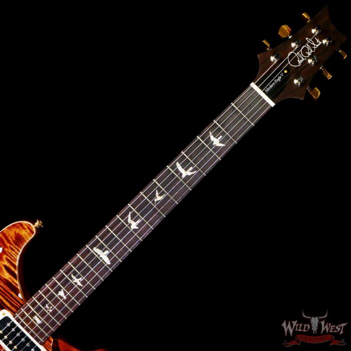 Paul Reed Smith PRS Wood Library 10 Top Modern Eagle V Stained Flame Maple Neck Brazilian Rosewood Board Copperhead - Image 4