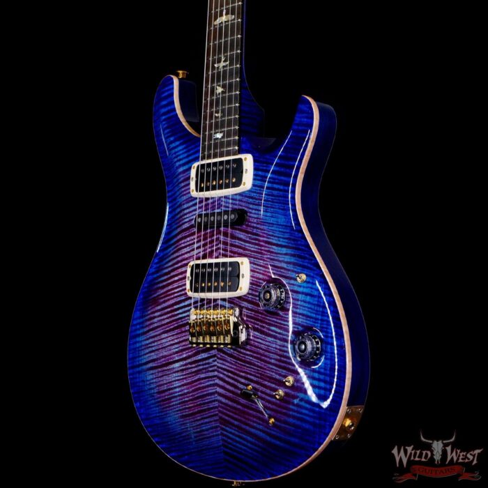 Paul Reed Smith PRS Wood Library 10 Top Modern Eagle V Flame Maple Neck Brazilian Rosewood Board Violet Blue Burst - Image 2