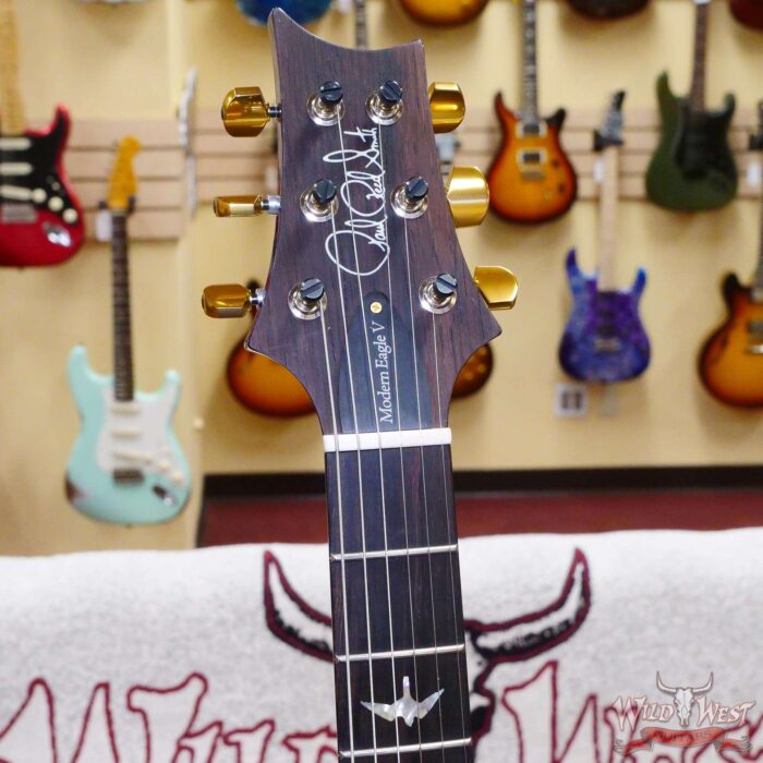 Paul Reed Smith PRS Wood Library 10 Top Modern Eagle V Flame Maple Neck Brazilian Rosewood Board Violet Blue Burst - Image 7