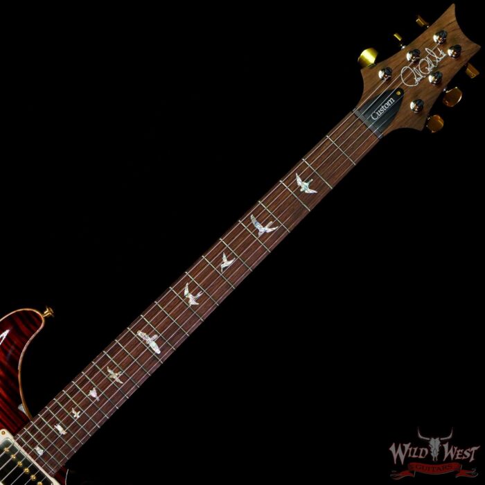 Paul Reed Smith Wood Library 10 Top Custom 24 Piezo P24 Stained Flame Maple Neck Brazilian Rosewood Board Copperhead Burst - Image 4