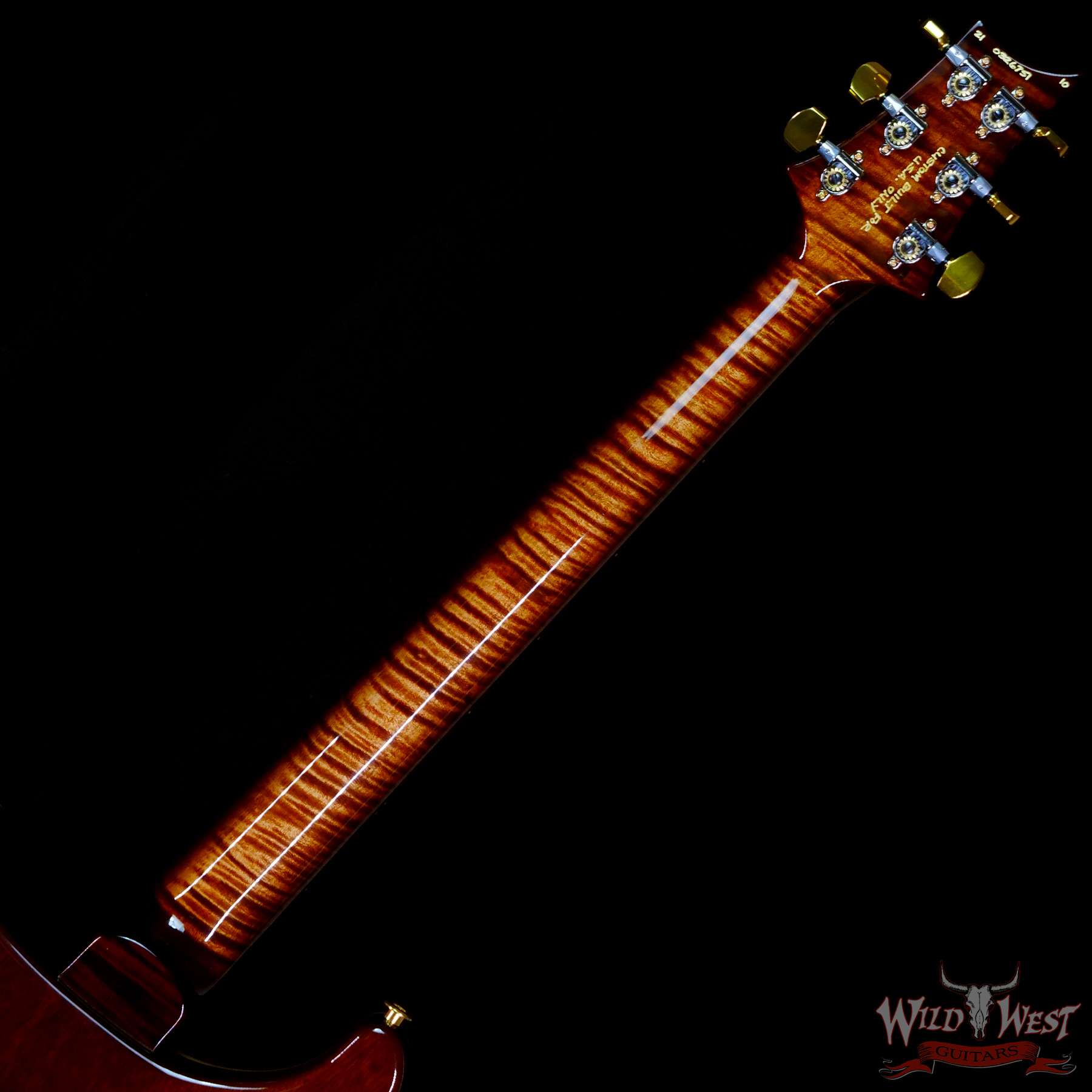 prs-wl-f10-p24-326751-c3__wwg.jpg Paul Reed Smith Wood Library 10 Top Custom 24 Piezo P24 Stained Flame Maple Neck Brazilian Rosewood Board Copperhead Burst - Image 5