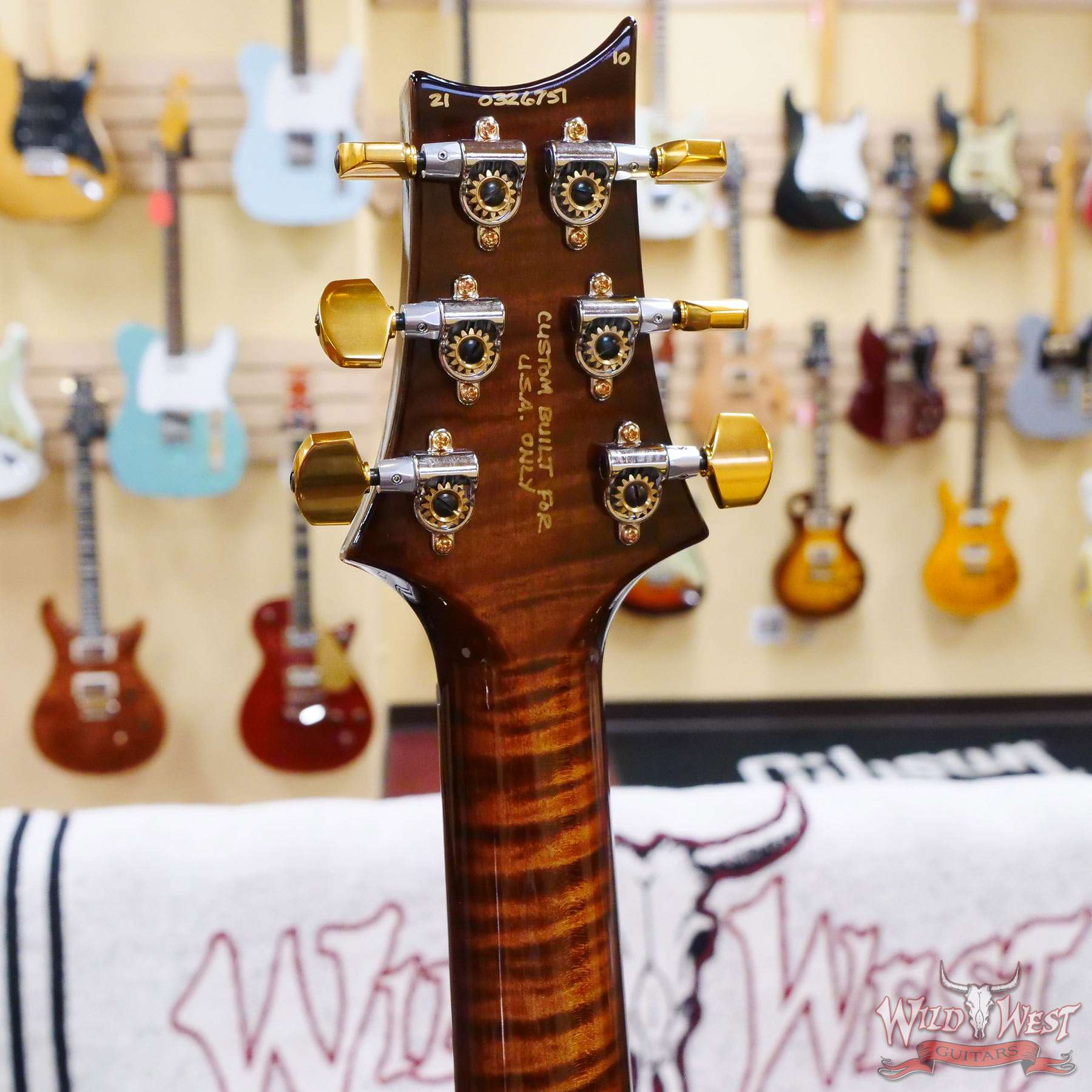 prs-wl-f10-p24-326751-d5__wwg.jpg Paul Reed Smith Wood Library 10 Top Custom 24 Piezo P24 Stained Flame Maple Neck Brazilian Rosewood Board Copperhead Burst - Image 10