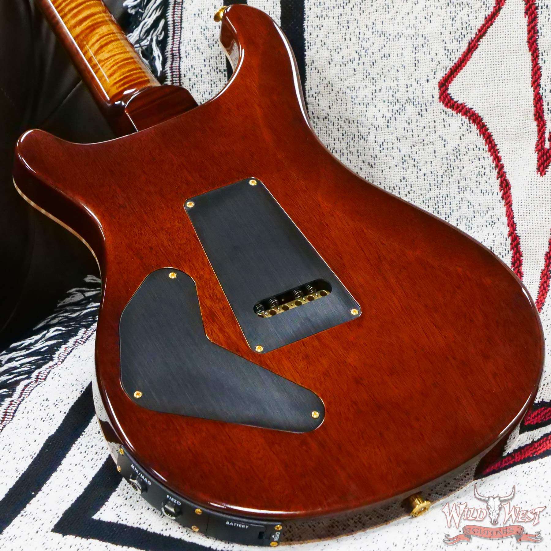 prs-wl-f10-p24-326751-d6__wwg.jpg Paul Reed Smith Wood Library 10 Top Custom 24 Piezo P24 Stained Flame Maple Neck Brazilian Rosewood Board Copperhead Burst - Image 11