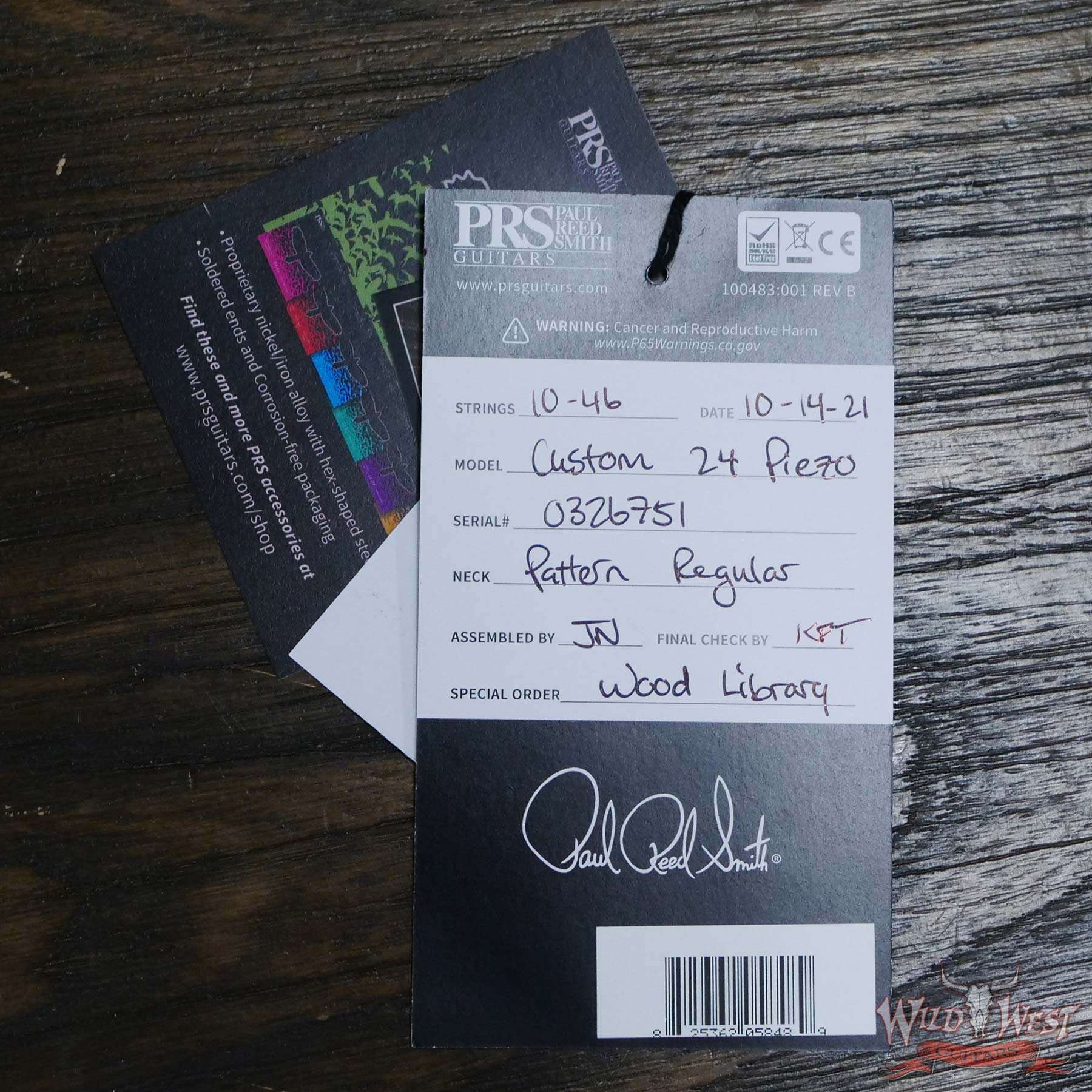 prs-wl-f10-p24-326751-d7__wwg.jpg Paul Reed Smith Wood Library 10 Top Custom 24 Piezo P24 Stained Flame Maple Neck Brazilian Rosewood Board Copperhead Burst - Image 12