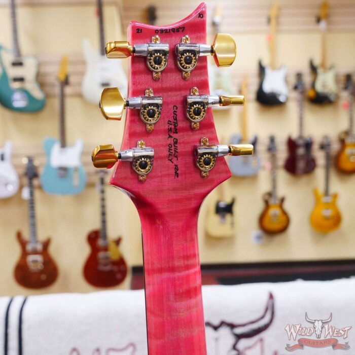 Paul Reed Smith PRS Wood Library 10 Top Custom 24 Piezo P24 Stained Flame Maple Neck Brazilian Rosewood Board Bonnie Pink - Image 10