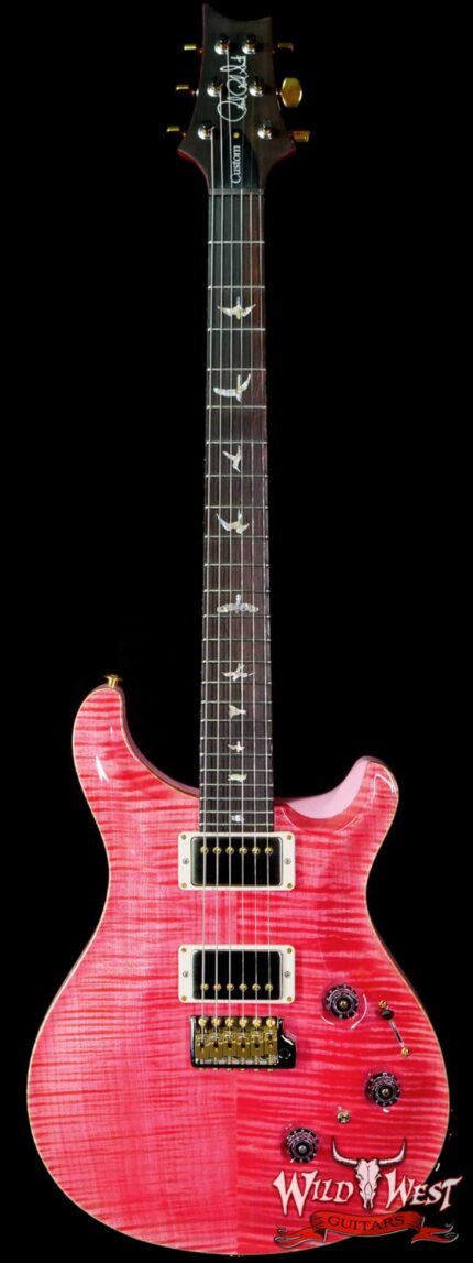 Paul Reed Smith PRS Wood Library 10 Top Custom 24 Piezo P24 Stained Flame Maple Neck Brazilian Rosewood Board Bonnie Pink