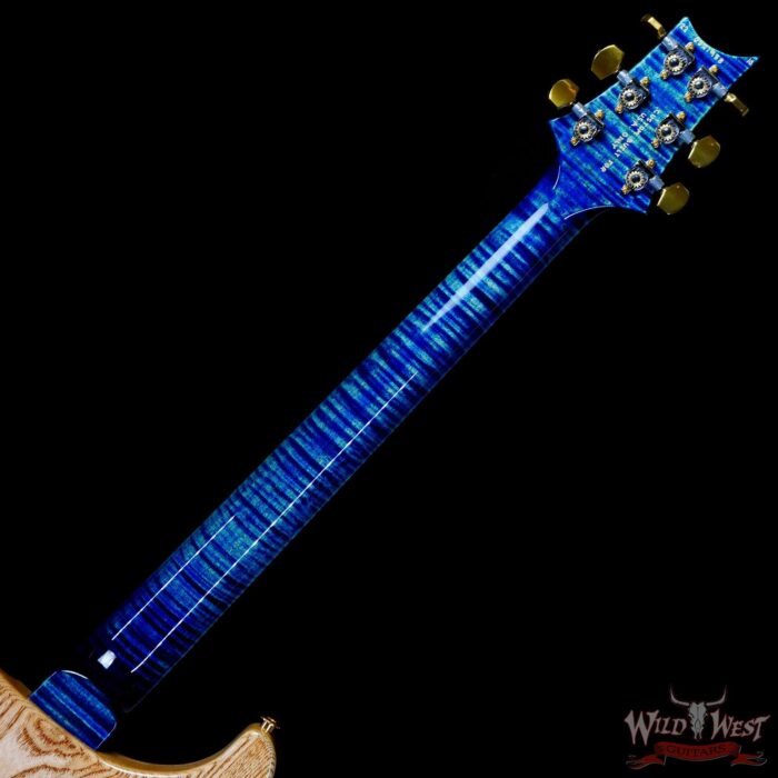 Paul Reed Smith PRS Wood Library 10 Top Swamp Ash Custom 24 Piezo P24 Flame Maple Neck Brazilian Rosewood Board River Blue - Image 5
