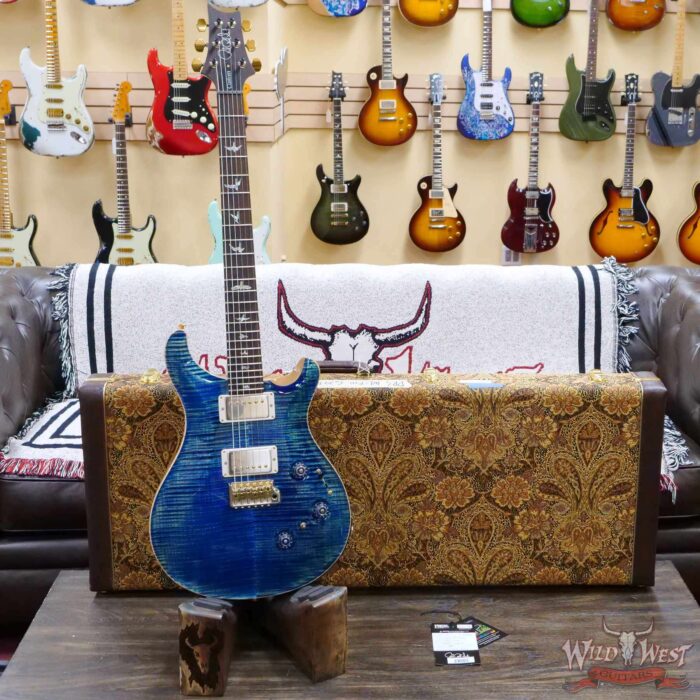 Paul Reed Smith PRS Wood Library 10 Top Swamp Ash Custom 24 Piezo P24 Flame Maple Neck Brazilian Rosewood Board River Blue - Image 6