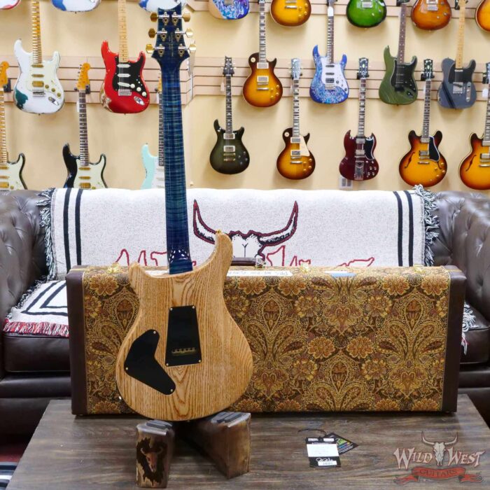 Paul Reed Smith PRS Wood Library 10 Top Swamp Ash Custom 24 Piezo P24 Flame Maple Neck Brazilian Rosewood Board River Blue - Image 9