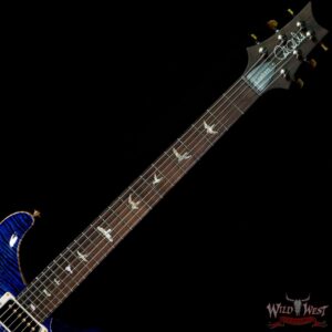 Paul Reed Smith Wood Library 10 Top Custom 24 Piezo P24 Flame Maple Neck Brazilian Rosewood Board Violet Blue Burst - Image 4