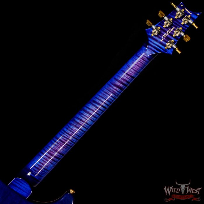 Paul Reed Smith Wood Library 10 Top Custom 24 Piezo P24 Flame Maple Neck Brazilian Rosewood Board Violet Blue Burst - Image 5