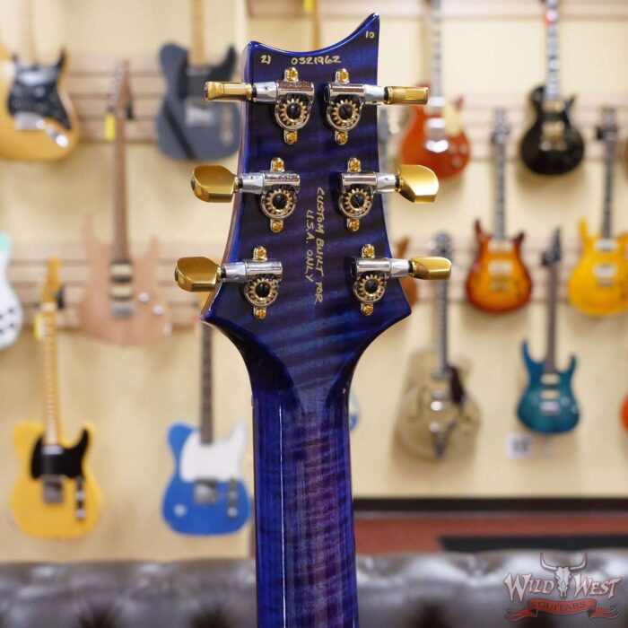 Paul Reed Smith Wood Library 10 Top Custom 24 Piezo P24 Flame Maple Neck Brazilian Rosewood Board Violet Blue Burst - Image 10