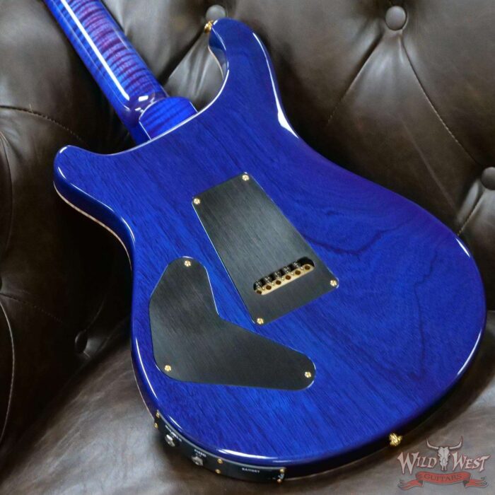 Paul Reed Smith Wood Library 10 Top Custom 24 Piezo P24 Flame Maple Neck Brazilian Rosewood Board Violet Blue Burst - Image 11