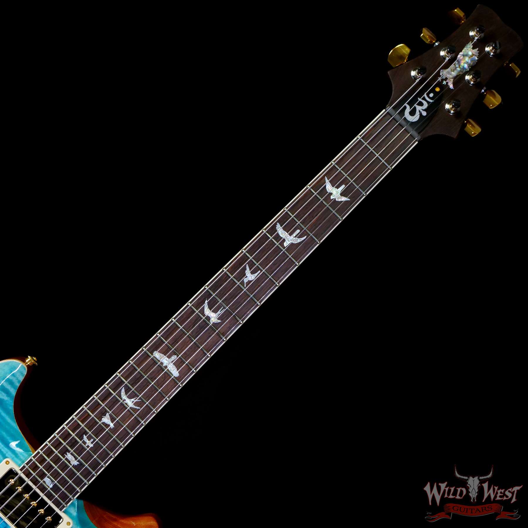 prs-wl-f10-santana-340413-c2__wwg.jpg Paul Reed Smith PRS Wood Library 10 Top Santana Retro Brazilian Rosewood Board Blue Fade - Image 4