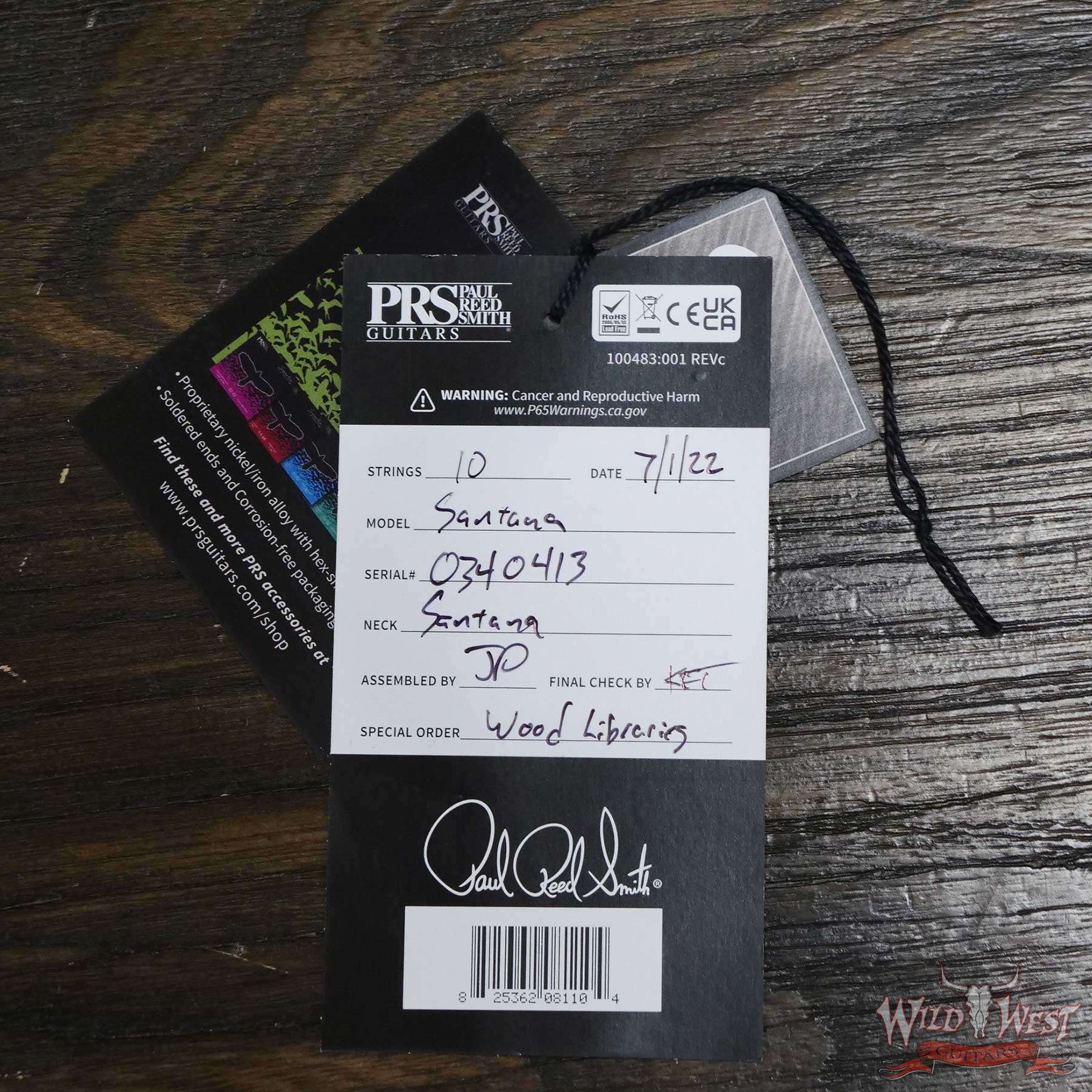 prs-wl-f10-santana-340413-d7__wwg.jpg Paul Reed Smith PRS Wood Library 10 Top Santana Retro Brazilian Rosewood Board Blue Fade - Image 12