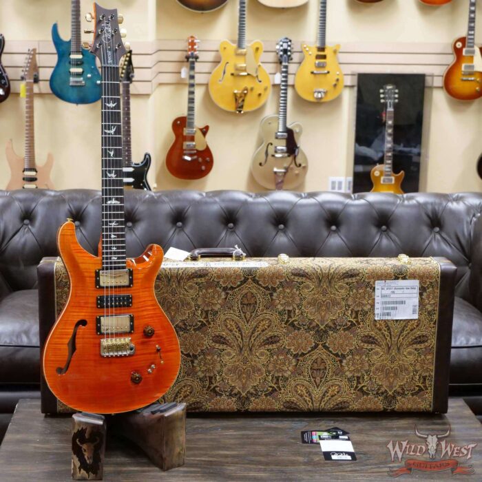 PRS Wood Library 10 Top Special 22 Semi-Hollow Flame Maple Stained Neck Brazilian Rosewood Fingerboard Orange - Image 6