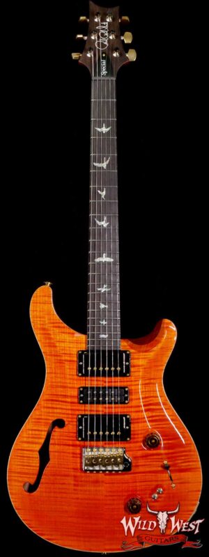 PRS Wood Library 10 Top Special 22 Semi-Hollow Flame Maple Stained Neck Brazilian Rosewood Fingerboard Orange
