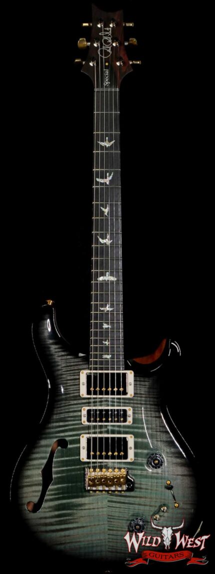 PRS Wood Library 10 Top Special 22 Semi-Hollow Flame Mahogany Neck Brazilian Rosewood Board Trampas Green Smokeburst