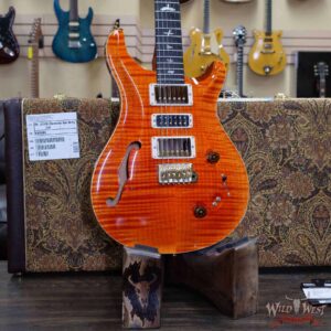 PRS Wood Library 10 Top Special 22 Semi-Hollow Flame Mahogany Neck Brazilian Rosewood Fingerboard Orange - Image 8