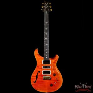PRS Wood Library 10 Top Special 22 Semi-Hollow Flame Mahogany Neck Brazilian Rosewood Fingerboard Orange - Image 3