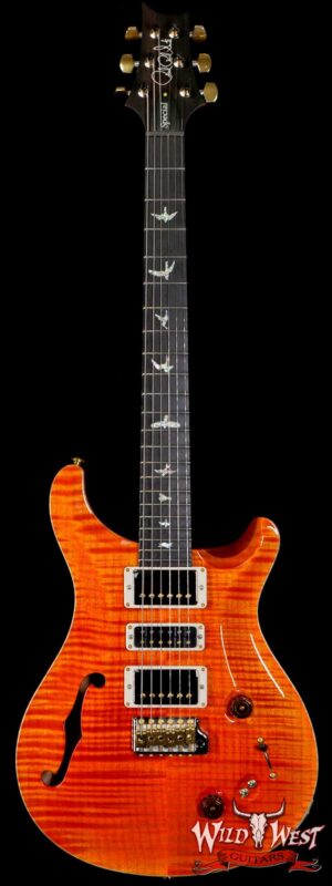 PRS Wood Library 10 Top Special 22 Semi-Hollow Flame Mahogany Neck Brazilian Rosewood Fingerboard Orange