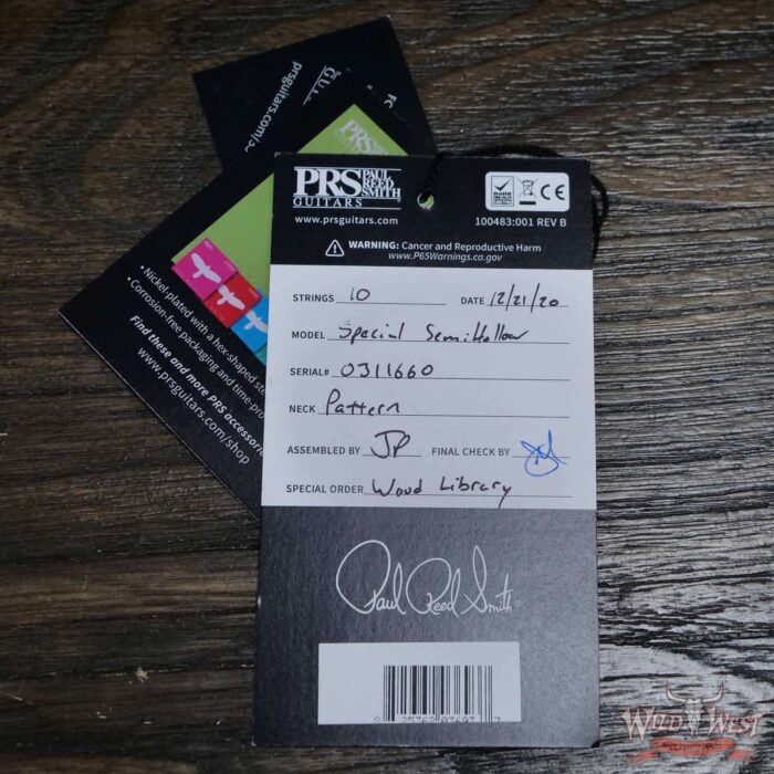 PRS Wood Library 10 Top Special 22 Semi-Hollow Flame Maple Stained Neck Brazilian Rosewood Charcoal Cherry Burst - Image 12