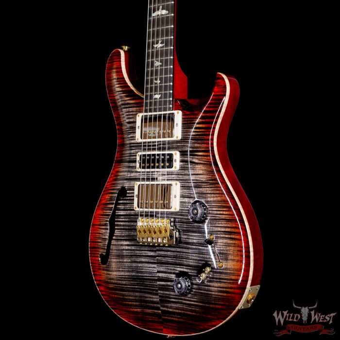 PRS Wood Library 10 Top Special 22 Semi-Hollow Flame Mahogany Neck Brazilian Rosewood Charcoal Cherry Burst - Image 2