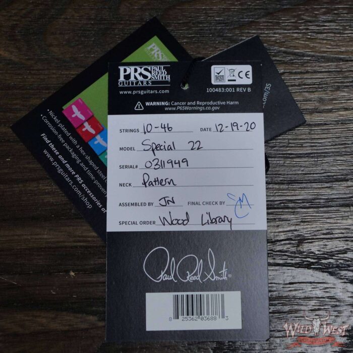 PRS Wood Library 10 Top Special 22 Semi-Hollow Flame Mahogany Neck Brazilian Rosewood Charcoal Cherry Burst - Image 12