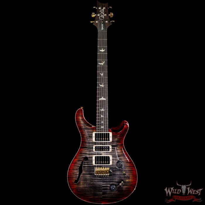 PRS Wood Library 10 Top Special 22 Semi-Hollow Flame Mahogany Neck Brazilian Rosewood Charcoal Cherry Burst - Image 3