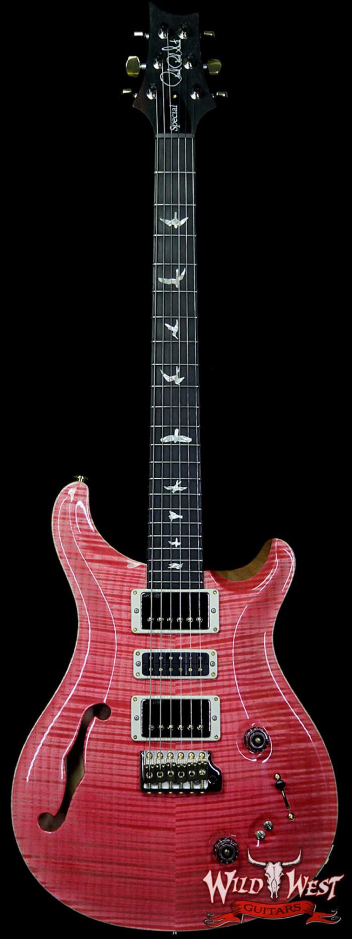 PRS Wood Library Flame 10 Top Limited Edition Special 22 Semi-Hollow Brazilian Rosewood Fingerboard Bonnie Pink - Image 1
