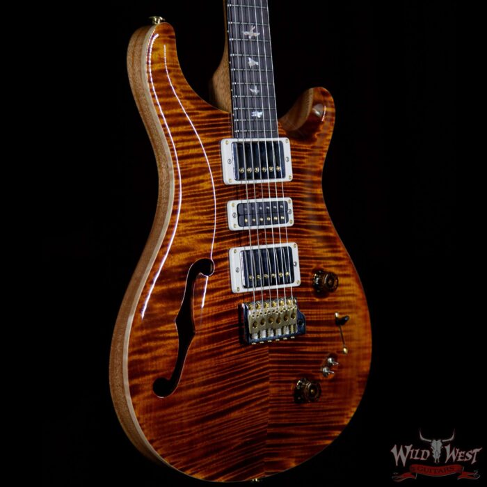 PRS Wood Library Flame 10 Top Limited Edition Special 22 Semi-Hollow Brazilian Rosewood Fingerboard Yellow Tiger - Image 4