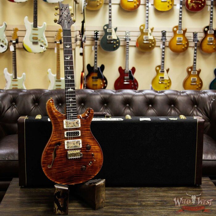 PRS Wood Library Flame 10 Top Limited Edition Special 22 Semi-Hollow Brazilian Rosewood Fingerboard Yellow Tiger - Image 12