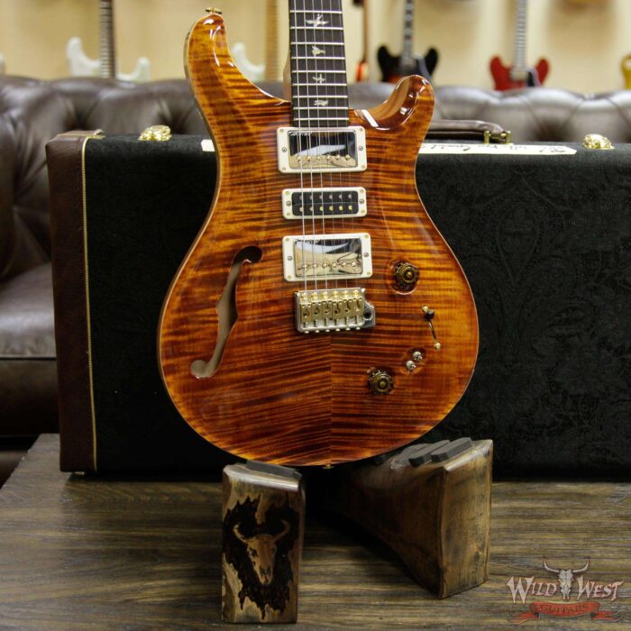 PRS Wood Library Flame 10 Top Limited Edition Special 22 Semi-Hollow Brazilian Rosewood Fingerboard Yellow Tiger - Image 13