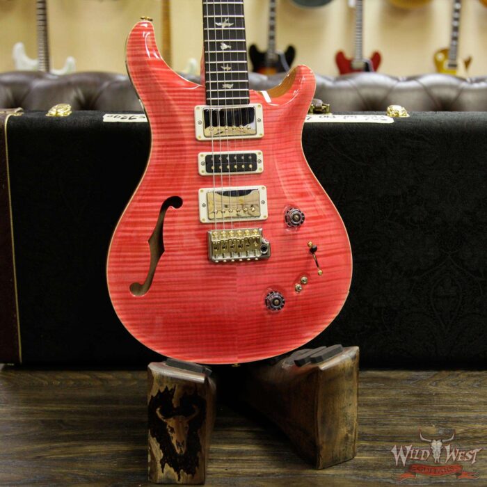 PRS Wood Library Flame 10 Top Limited Edition Special 22 Semi-Hollow Flame Maple Neck Brazilian Rosewood Board Bonnie Pink - Image 13