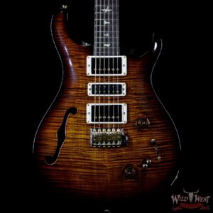 PRS Wood Library Flame 10 Top Special 22 Semi-Hollow Flame Maple Neck Brazilian Rosewood Board Black Gold Burst - Image 3