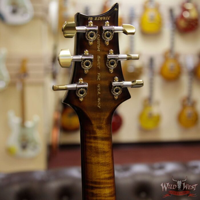 PRS Wood Library Flame 10 Top Special 22 Semi-Hollow Flame Maple Neck Brazilian Rosewood Board Black Gold Burst - Image 10
