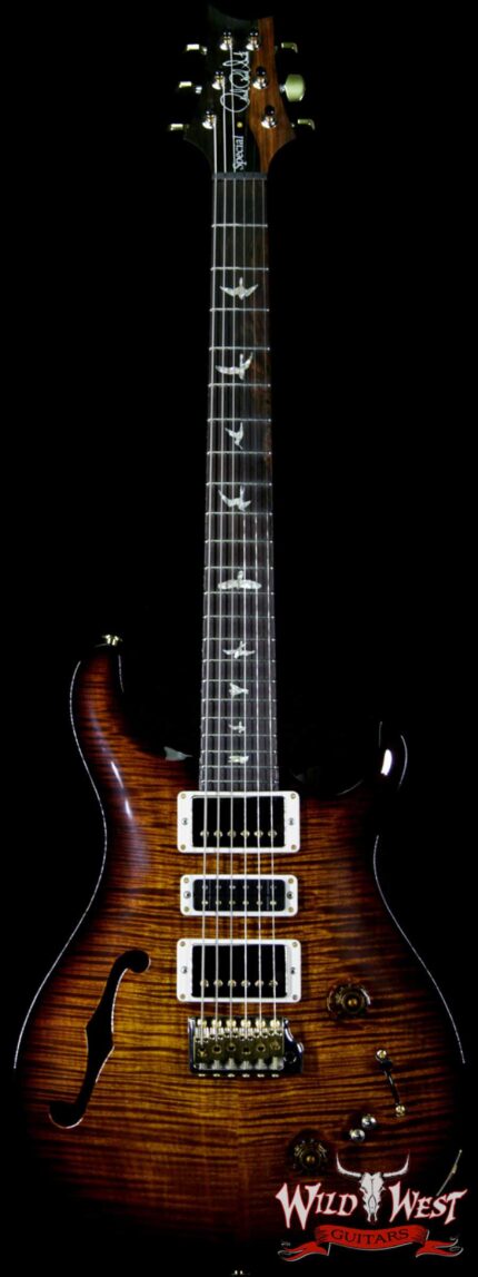 PRS Wood Library Flame 10 Top Special 22 Semi-Hollow Flame Maple Neck Brazilian Rosewood Board Black Gold Burst