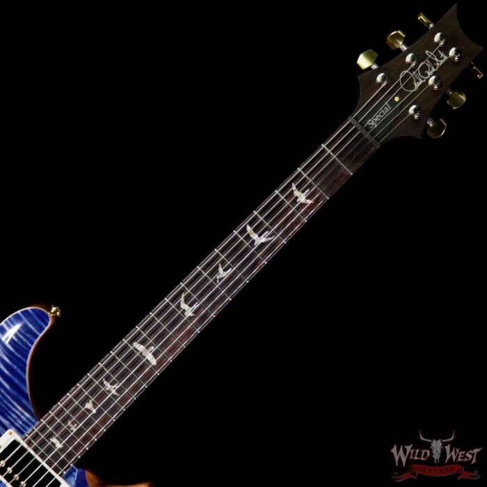 PRS Wood Library Flame 10 Top Special 22 Semi-Hollow Flame Maple Neck Brazilian Rosewood Board Faded Blue Jean - Image 9