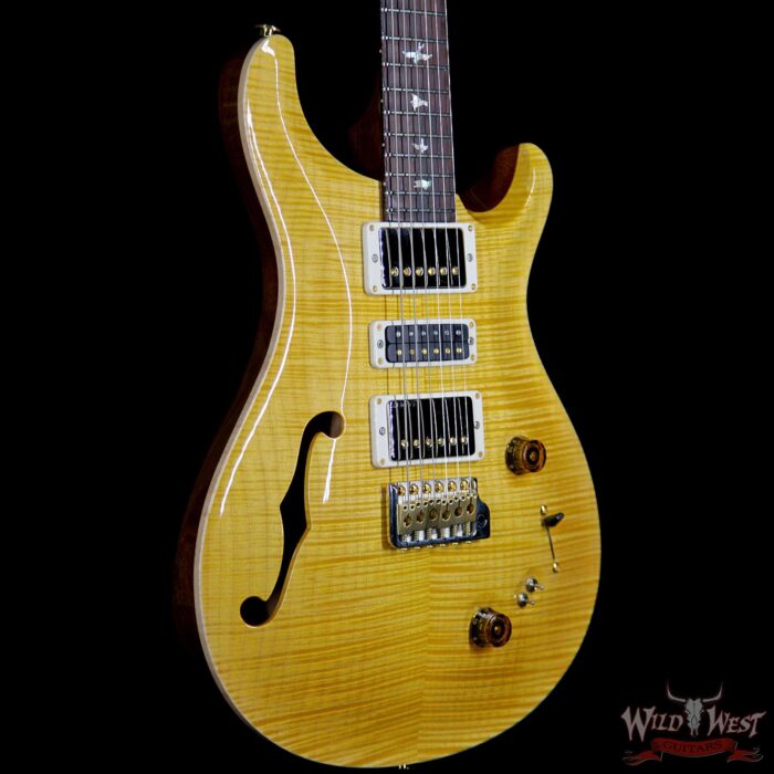 PRS Wood Library Flame 10 Top Limited Edition Special 22 Semi-Hollow Brazilian Rosewood Board Honey - Image 4