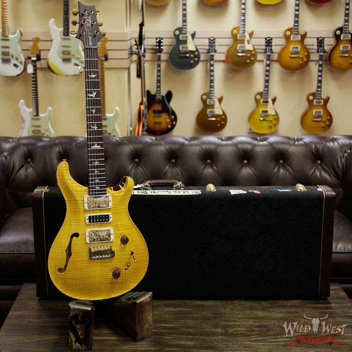 PRS Wood Library Flame 10 Top Limited Edition Special 22 Semi-Hollow Brazilian Rosewood Board Honey - Image 12
