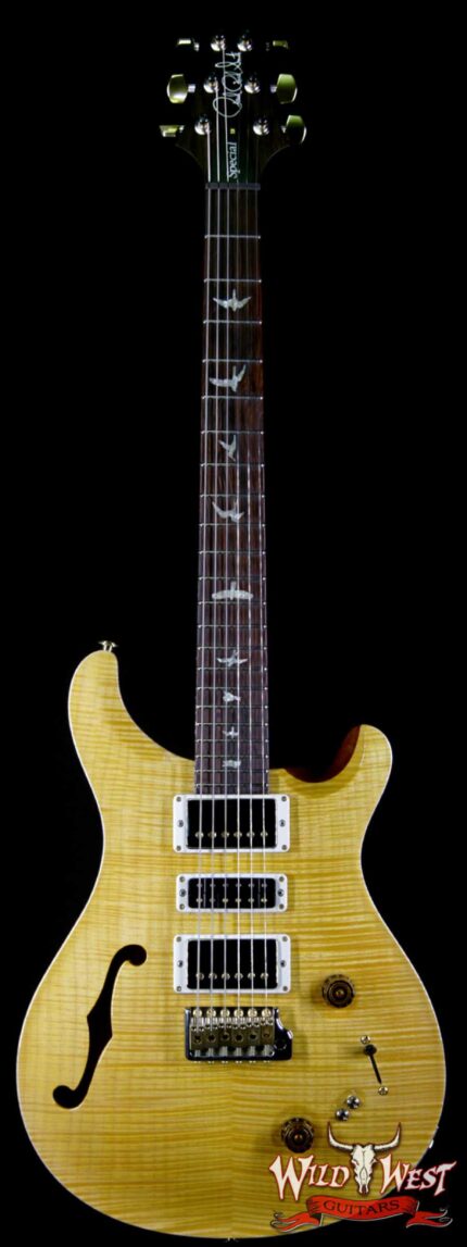 PRS Wood Library Flame 10 Top Limited Edition Special 22 Semi-Hollow Brazilian Rosewood Board Honey