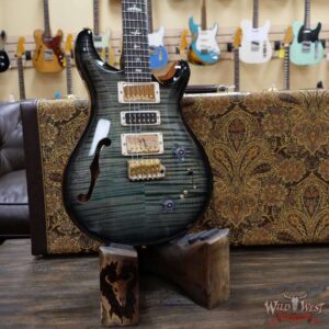 PRS Wood Library 10 Top Special 22 Semi-Hollow Flame Maple Neck with Brazilian Rosewood Board Trampas Green Smokeburst - Image 8
