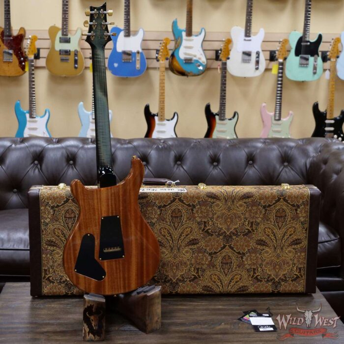 PRS Wood Library 10 Top Special 22 Semi-Hollow Flame Maple Neck with Brazilian Rosewood Board Trampas Green Smokeburst - Image 9
